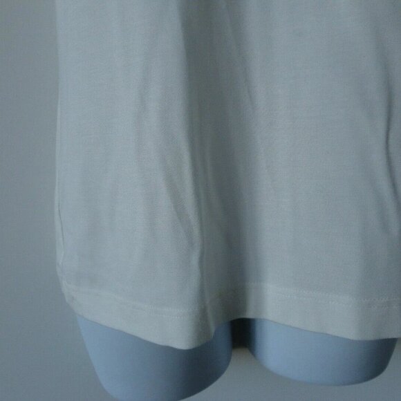 New AKRIS White Round Neck Short Sleeve Modal Top w/ Rib Eyelet Detail Size 8 - Picture 5 of 7